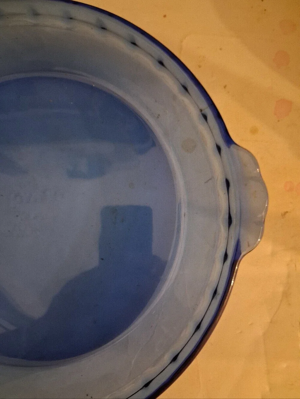 Vintage Pyrex #229 Fluted Deep Dish Pie Pan 9.5” Cobalt Blue Glass